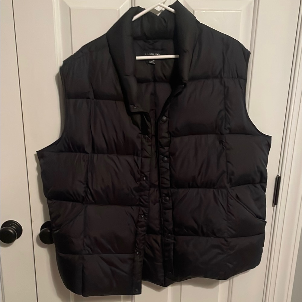 Lands' End Black Puffer Vest